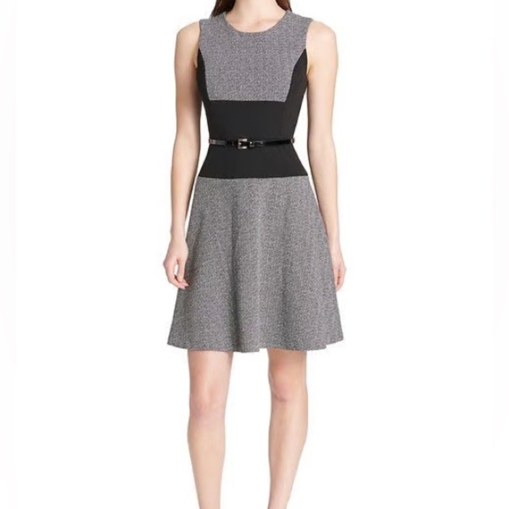 Tommy Hilfiger Black and White Herringbone Dress - no belt